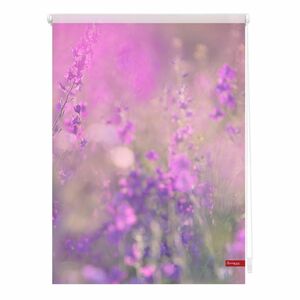 Lichtblick Rollo Klemmfix, ohne Bohren, blickdicht, Blumenwiese - Fuchsia Violett, 80 x 150 cm (B x