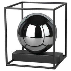 EDI-Light Tischleuchte schwarz Metall Glas E14 1 Brennstellen
