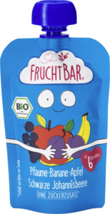 FruchtBar Bio Fruchtpüree Pflaume, Banane, Apfel & schwarze Johannisbe EUR/ (8 x 100.00g)