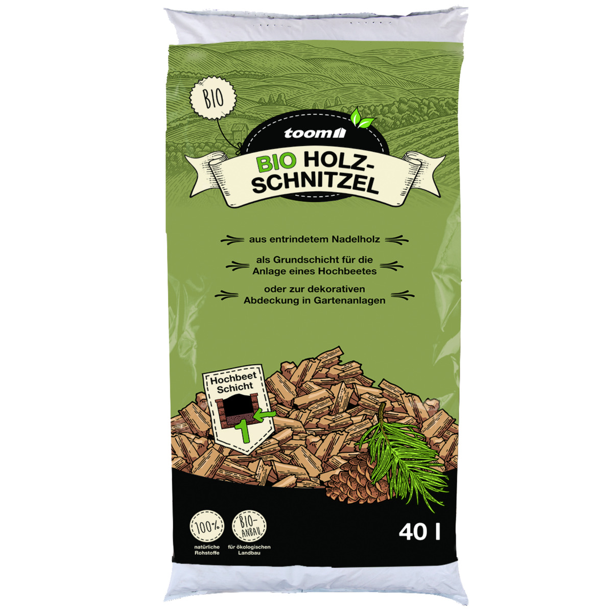 Bild 1 von toom - toom Bio-Holzschnitzel, 40 l