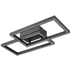 POCOline Deckenleuchte schwarz Metall Kunststoff B/L: ca. 28x50 cm 2 Brennstellen