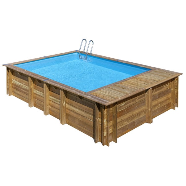 Bild 1 von GRE Einbau-/Aufstellpool-Set 'Evora Plus' Holz 620 x 420 x 133 cm