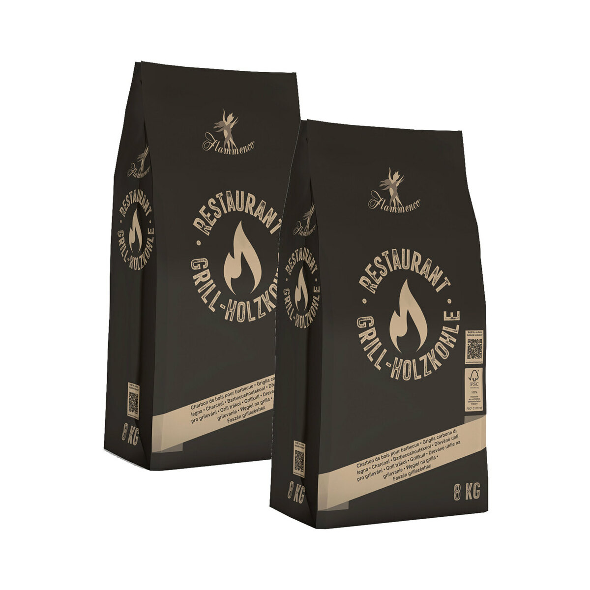 Bild 2 von FLAMMENCO 
                                            Restaurant Grillholzkohle, 8 kg, 2er Set