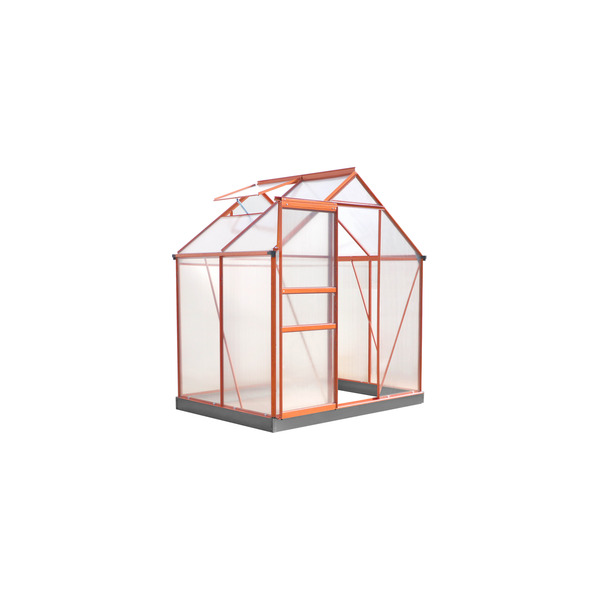 Bild 1 von Gewächshaus 'Steffi' 4 mm Hohlkammerplatten Aluminium Holzoptik 126 x 190 x 205 cm
