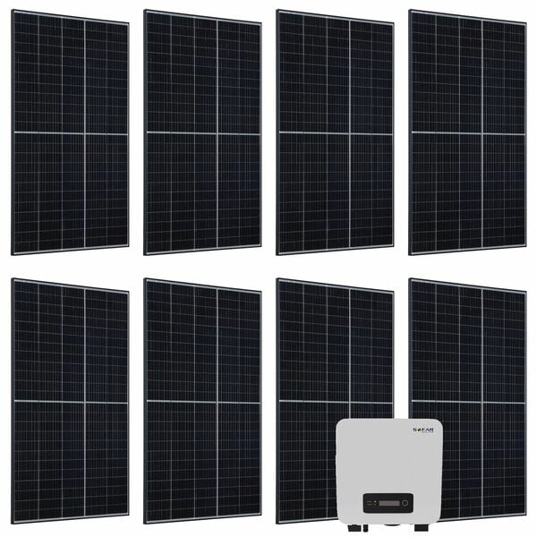 Bild 1 von Juskys Solaranlage Set 3000 W Photovoltaik Anlage 8 Solarmodule, Wechselrichter und WLAN