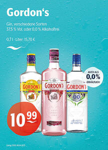 Gordon's Gin
verschiedene Sorten
37,5 % Vol. oder 0,0 % Alkoholfrei
