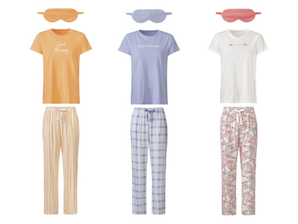 Bild 1 von esmara® Damen Pyjama-Set, 3-teilig, mit Schlafmaske