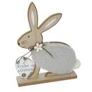 Bild 1 von KODi season Holzdeko Osterhase Fell grau 24 x 5 x 27,5 cm