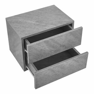Juskys Nachttisch hängend Holz 40x29x30 cm - 2 Schubladen Wandmontage - Nachtschrank Grau