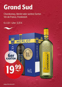 Grand Sud Chardonnay, Merlot oder weitere Sorten
Vin de France, Frankreich6er Karton