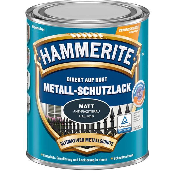 Bild 1 von Hammerite Metallschutzlack anthrazitgrau matt 250 ml