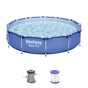 Bestway Frame Pool Set Steel Pro rund mit Filterpumpe 366x76cm