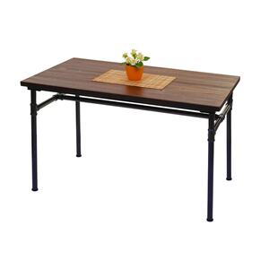 Esstisch MCW-H10b, Tisch Bistrotisch, Metall Ulme Holz Industrial Gastronomie FSC schwarz-braun 120x70cm