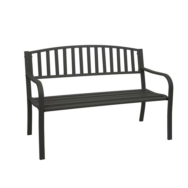 Bild 1 von Gartenbank MCW-F43, Bank Parkbank Sitzbank, 2-Sitzer pulverbeschichteter Stahl ~ schwarz