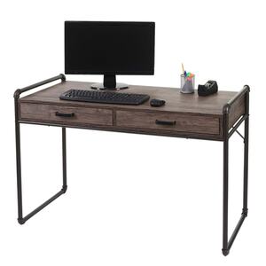 Schreibtisch MCW-F58, Bürotisch Computertisch, Industriedesign 75x120x60cm 3D-Struktur ~ braun