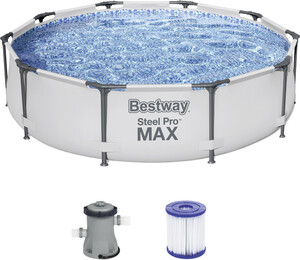 Bestway Frame Pool-Set Steel Pro Max rund mit Filterpumpe 305x76cm