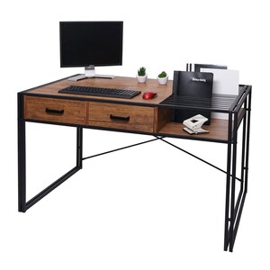Schreibtisch MCW-H91, Bürotisch Computertisch, Industrial 76x120x70cm ~ braun