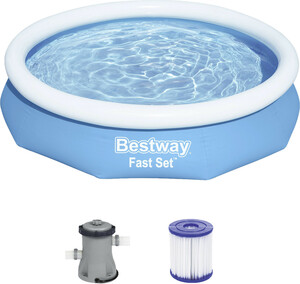 Bestway Aufstellpool-Set Fast Set mit Filterpumpe rund blau 305x66cm