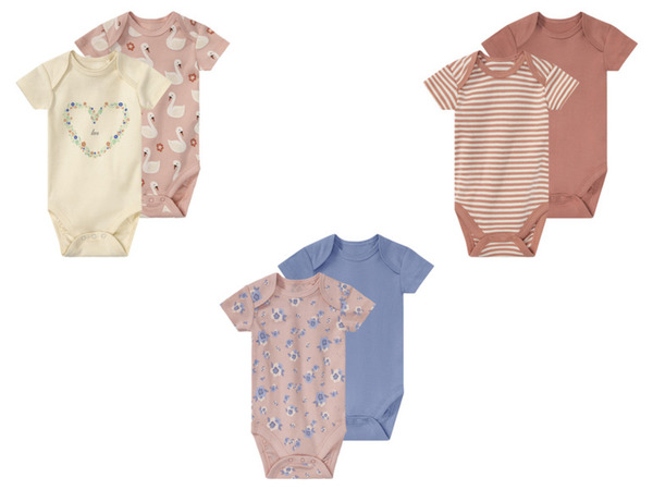 Bild 1 von lupilu® Baby Mädchen Bodies, 2 Stück, reine Bio-Baumwolle