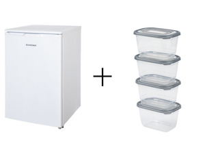 SILVERCREST® Kühlschrank mit Gefrierfach »KG 85« + Kühlschrankdosenset