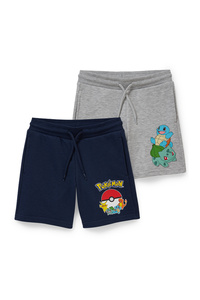 C&A Multipack 2er-Pokémon-Sweatshorts, Grau, Größe: 110