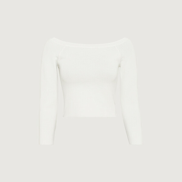 Bild 1 von Off-Shoulder-Pullover aus kompaktem Viskose-Feinstrick
