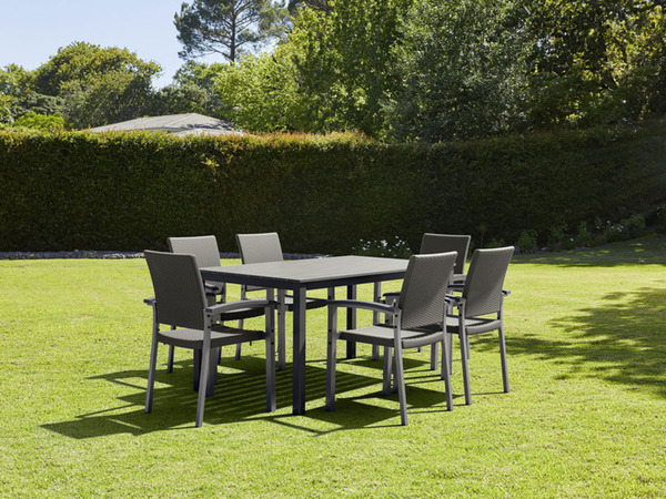 LIVARNO home GeflechtSet »Valencia« 7teilig Gartentisch & 6