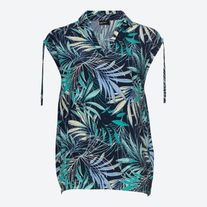Damen-Bluse mit Palmblatt-Muster
