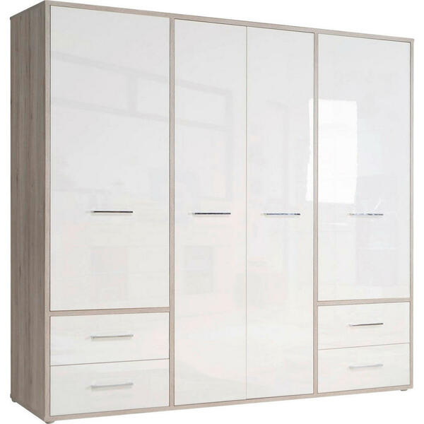 Bild 1 von Kleiderschrank Jandia, Sandeiche NB/Hochglanz Weiß, 208,9 cm