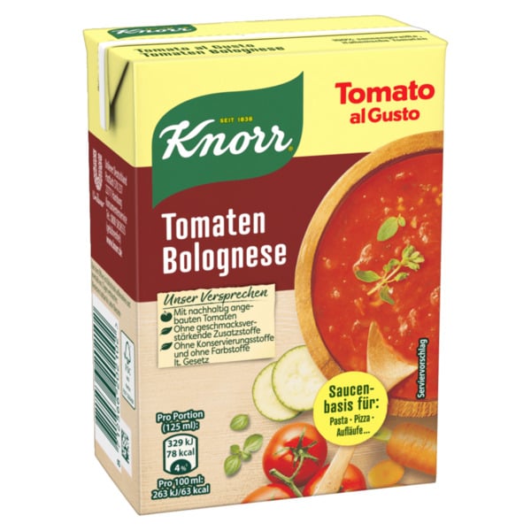 Bild 1 von Knorr Tomato al Gusto Tomaten-Bolognese 370g