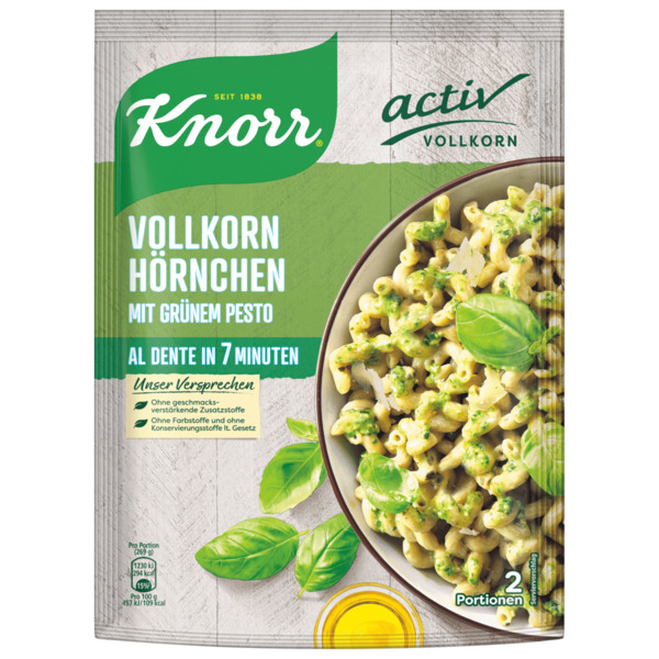 Bild 1 von Knorr activ Vollkorn-Hörnchen mit grünem Pesto 149g