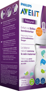 Philips AVENT Babyflasche Natural, weiß, ab 1 Monat, 260 ml