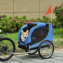 Bild 2 von PawHut Hundeanhänger Fahrradanhänger Hundetransporter Hunde Fahrrad Anhänger Blau+Schwarz 130 x 73 x