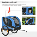 Bild 4 von PawHut Hundeanhänger Fahrradanhänger Hundetransporter Hunde Fahrrad Anhänger Blau+Schwarz 130 x 73 x