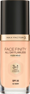 MAX FACTOR Foundation Face Finity All Day Flawless 3in1 Ivory 42, LSF 20