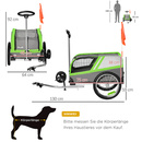 Bild 4 von PawHut 2-in-1 Hundeanhänger Haustier Hund Trolley Fahrradanhänger Hundetransporter Hunde Fahrrad Anh