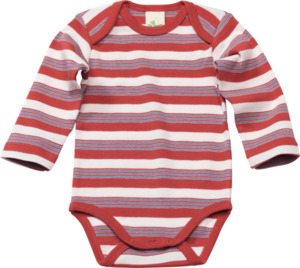 ALANA Baby Body, Gr. 62/68, aus Bio-Baumwolle, rot, weiß