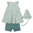 Bild 2 von Baby Mädchen 3er Set, best. aus Kleid, Hose und Mütze