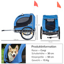 Bild 3 von PawHut Hundeanhänger Fahrradanhänger Hundetransporter Hunde Fahrrad Anhänger Blau+Schwarz 130 x 73 x