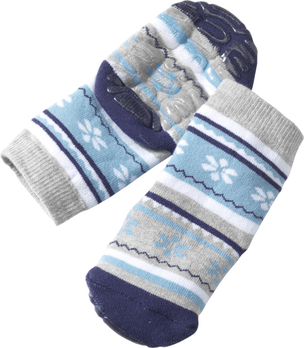 Bild 1 von PUSBLU Baby Stoppersocken, Gr. 19/20, mit Baumwolle, grau, blau