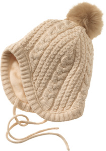 PUSBLU Baby Mütze, Gr. 44/45, mit Baumwolle, beige