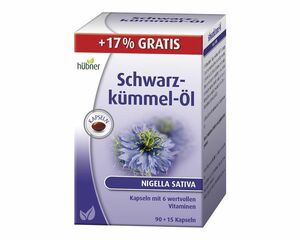 Hübner Schwarzkümmel-Öl 90 + 15 Kapseln gratis