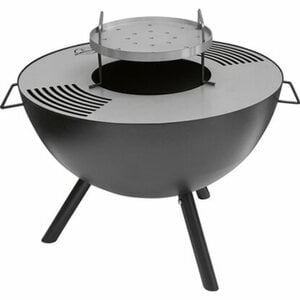 Jamestown Holzkohlegrill mit Feuerschalenfunktion Ø 58 cm Schwarz