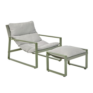 Relaxsessel-Set 'Lynn' mit Hocker grün 69 x 93 x 72 cm
