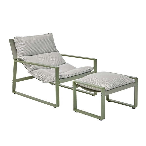 Bild 1 von Relaxsessel-Set 'Lynn' mit Hocker grün 69 x 93 x 72 cm