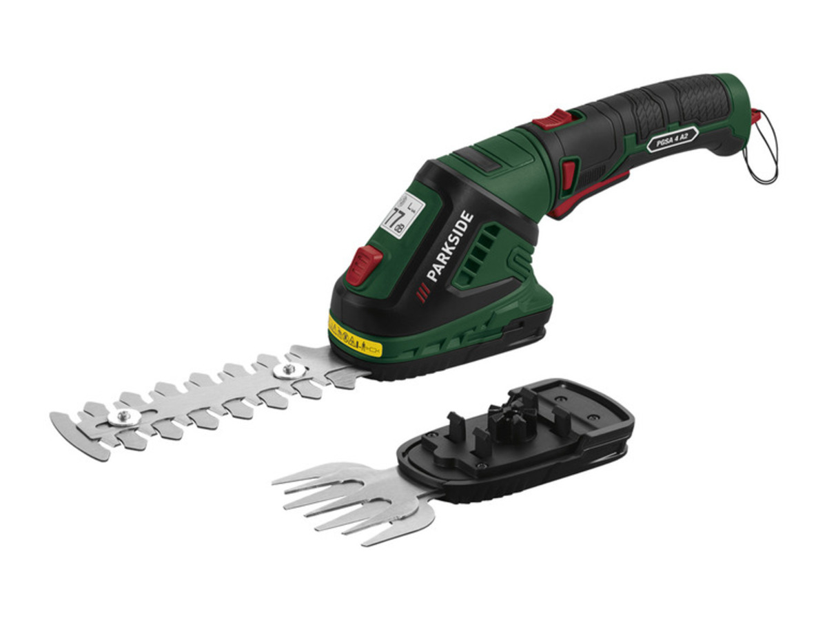 Bild 1 von PARKSIDE® 4 V Akku-Gras und Strauchschere »PGSA 4 A2«, um 180° drehbarer Softgriff