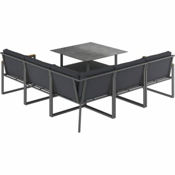 Bild 2 von Lounge-Set mit Esstisch Piegan 6-teilig Aluminium Schwarz