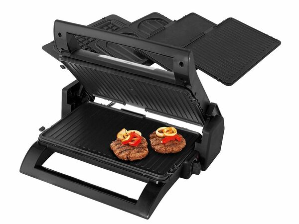 Bild 1 von PRINCESS Kontaktgrill, 1500 W, Elektro Kontaktgrill 4in1 Low fat Indoorgrill Panini Multigrill Snackmaker Tischgrill Waffeleisen Teppanyaki 1500Watt