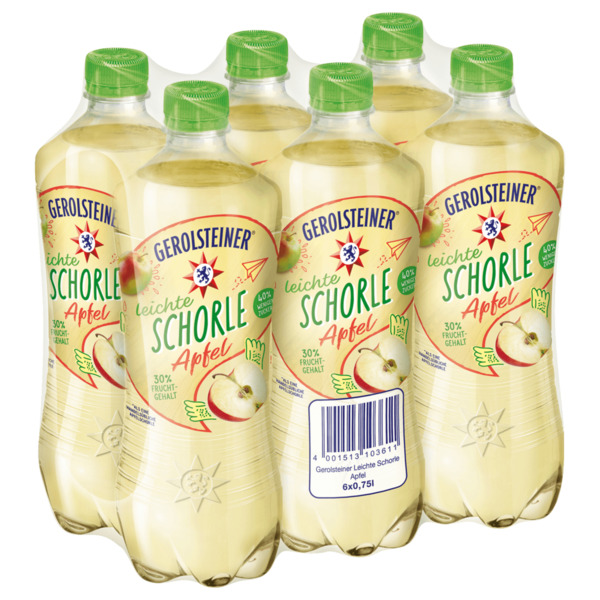 Bild 1 von Gerolsteiner Leichte Schorle Apfel 6x0,75l