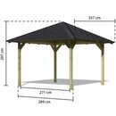 Bild 2 von Karibu Pavillon Bever 2 Set kdi mit Schindeln Schwarz 289 cm x 289 cm x 297 cm